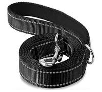 Dog Leads for Small Medium Dogs | Double Sided Reflective | Soft Neoprene Padded Handle | 2 cm Wide by 180 cm Long | Black