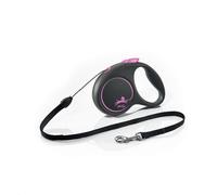 Dog Leash Black Design S Cord 5m Flexi Pink 1 Piece
