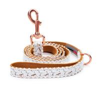 Dog Leash Cotton Lace Handmade 4-5 FT Adjustable Comfortable Unique Leashes for Small Medium Large Dogs Brown Single