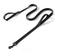 Dog Leash for Large Dogs with Two Traffic Handle,Standard 6 ft Dog leashes | Reflective Durable Nylon double handle dog leash for medium dogs 6 foot,Padded Traffic Handle for Control Training Black