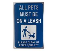 Dog Leash For Small Dogs Boy ϼ Dog Leash Sign All Pets Must Be On Leash And Clean Up After Your Pet Warning Indoor Outdoor Public Signage Rust Free Wall Mount Yard Signs 5.5x8 Inch