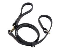 dog leash, Genuine Leather Martingale Leash-Swivel Anti-Pull Training Lead For Shepherd Golden Retriever Heavy Duty Dog Leash With Padded,Hands Free(Black Smart APP,1.5Wide1.2Rice)