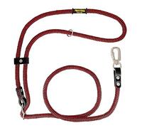 Dog Leash, Hands-Free, Adjustable, Handmade in Spain, for Small, Medium and Large Dogs. Red Black & Black.