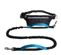 Dog Leash Hands- Free Dog Leash With Waist Bag Reflective Jogging Dogs Traction Rope Extendable Bungee Dog Dog Walking Lead(Blue)