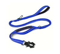 Dog Leash Heavy Duty, Shock Absorbing Bungee Lead with Traffic Handle, Dual Handles & Car Safety Belt for Outdoor Strong No Pull Leash for Small Medium Large Breeds, Royal Blue
