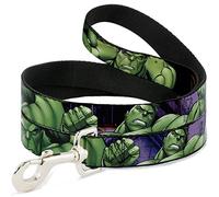 Dog Leash Marvel Hulk Close Up Poses 6 Feet Long 0.5 Inch Wide