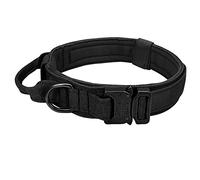 Dog Leash Military Tactical Dog Collar Leash Medium Large Dog Collars Lead For German Shepard Dog Walking Lead(Black Collar,L)
