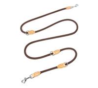 Dog Leash multifunctional 2.1M Generation Adjustable and Nylon For Large Hands Free Leash for 2 Dogs Universal(Chocolate)
