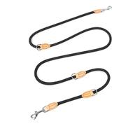 Dog Leash multifunctional 2.1M Generation Adjustable and Nylon For Large Hands Free Leash for 2 Dogs Universal(Black)