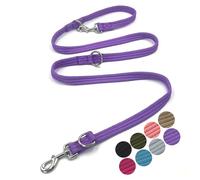 Dog Leash-Multifunctional Double Ended,for Obedience Training Or Distance Work Easy to Use,Lightweight,Soft&Durable Convertible Hands Free,Crossbody,Over Shoulder (Purple, 2M*2.5CM)