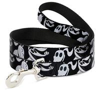 Dog Leash Nightmare Before Christmas Zero Expressions Black White 4 Feet Long 1.0 Inch Wide