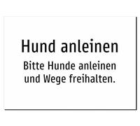 Dog leash - Please dog leash and paths free. - Aluminium sign A4: 297 x 210 mm - without graphics, only text