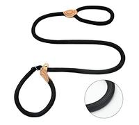 Dog Leash Slip Lead and Snap Hook Leash, Adjustable Heavy Duty 2/5" x 5 FT Braided Rope Durable No Pull Pet Strong Training Traffic Walking Lead Leash, Dog Slip Lead for Large Medium Dogs Small Puppy