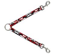 Dog Leash Splitter Camo Red Black Gray White 1 Foot Long 1 Inch Wide