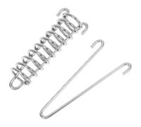 Dog Leash Stainless Steel Spring Shock Absorber for Walks Training | 304 Steel Build, Fixed Buckle Design, 11.5kg Pull Force, Silver Finish for Tent Use