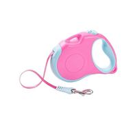 dog leash, TLL5001 Retractable Pet Leash Anti-Burst Zinc Alloy Hook Polyester Webbing,Hands Free(Fuchsia-Angel Blue,S)