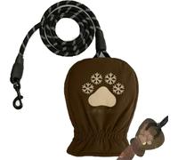 Dog Leash with Built-in Thermal Mitten, Hand Warmer Gloves for Dog Walking, No More Freezed Hand When Walking Dogs in Winter, Thermal &Waterproof, Naked Leashing, for Pet Lover (Coffee-1Pc)