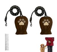 Dog Leash With Built-In Thermal Mitten，Hand Warmer Gloves For Dog Walking Thermal &Waterproof, Naked Leashing, For Pet Lover, Running Hiking Outdoor (2 PCS 78.74 in)