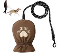 Dog leash with integrated insulated gloves, say goodbye to cold hands during winter dog walking, extremely warm and waterproof, suitable for winter outdoor training