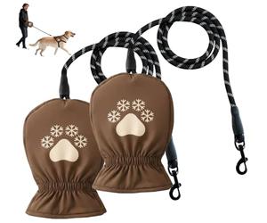 Dog leash with integrated insulated gloves, say goodbye to cold hands during winter dog walking, extremely warm and waterproof, suitable for winter outdoor training