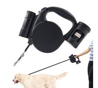 Dog Leashes with Poop Bag Holder - Automatic Retractable with LED Light | 5m Anti-Lost | Multifunctional Walking Accessory with Bag Holder