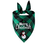 Dog Leather Collar With Name Christmas Dog Bandana, Classic Triangle, Christmas Print, Chequered, Christmas, Pet Scarf, Bib, Bandana, Pet, Holiday Accessories, (H, One Size)