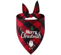 Dog Leather Collar With Name Christmas Dog Bandana Classic Triangle Christmas Print Plaid Christmas Pet Scarf Bib Bandana Pet Holiday Accessories (G, One Size)