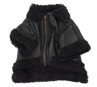 Dog Leather Jacket, Winter Windproof Motorcycle Coat for Large Medium Small Dogs, Thick Plush Lining with PU Leather Outer Layer, Cool Pet Jacket for Outdoor Adventures (XL)