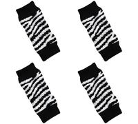 Dog Leg Sleeves, 4.7 In, 4 Pcs Zebra Pattern Pet Leg Sleeves, Black White, Supports Joints, Anti-Lick