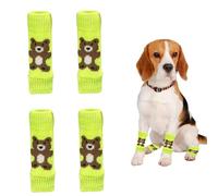 Dog Leg Warmers, 4 Pcs Pet Dog Elbow Protector Dog Socks Elastic Knitted Cat Dog Leg Cover Sleeves for Puppy Kitten Small Medium Dogs Cats (Green, S)