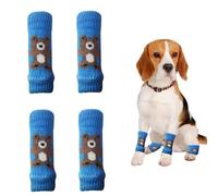 Dog Leg Warmers, 4 Pcs Pet Dog Elbow Protector Dog Socks Elastic Knitted Cat Dog Leg Cover Sleeves for Puppy Kitten Small Medium Dogs Cats (Blue, M)