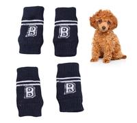 Dog Leg Warmers, 4PCS Pet Dog Elbow Protector Stylish Letter Pattern Warmer Wrap Protector Sleeve (S)