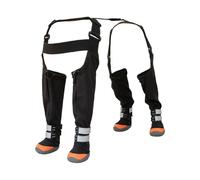 Dog Leggings with Suspenders | Waterproof Anti-Slip Dog Boots | Durable Rain-Ready Dogs Shoes with Adjustable Straps for Outdoor Wear(Black,L)