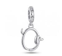 Dog Letter Charm for Pandora Bracelets Silver Alphabet Bead Charms Alphabet Initial Dangle Jewelry Gifts for Women