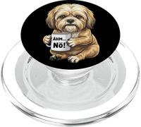 Dog Lhasa Apso with Mug Coffee Says No, Nö PopSockets PopGrip for MagSafe