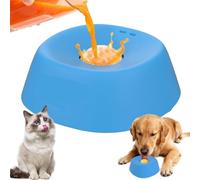 Dog Lick Ball,Dog'S Licky Sip Bowl,Liquid Food Slow Feeder Lick Mats,with Built-In Rolling Ball Feature,Useful To Clean Anti-Assette Pet for Calming Carpet for Medium and Animals (A-Blue)