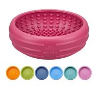 Dog Lick Bowl, Animire Freeze Lick Mat for Dogs, Non-Slip Slow Feeder Licking Bowl Enrichment Treat for Distraction Anxiety Relief, Food Grade Silicone, Dishwasher Safe(Rose,S)