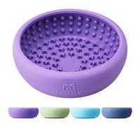 Dog Lick Bowl, Bestalk Anxiety Relief Lick Mat for Dogs, Non-Slip Freeze Licking Bowl Enrichment Puzzle Feeder for Distraction, BPA Free Silicone, Dishwasher Safe(Purple,S)