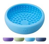 Dog Lick Bowl, Bestalk Anxiety Relief Lick Mat for Dogs, Non-Slip Freeze Licking Bowl Enrichment Puzzle Feeder for Distraction, BPA Free Silicone, Dishwasher Safe (Light Blue,L)