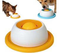 Dog Lick Bowl Non Slip Silicone Interactive Slow Feeder For Puppy And Dog Anxiety Relief Mental Stimulation Natural Eating Habit Training And Healthy Treat Feeding Daily Use (Yellow)
