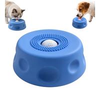 Dog Lick Bowl with Ball, 2026 Upgraded Lick Ball Bowl for Dogs,Dog Licking Bowl with Rolling Ball, Slow Feeder Ball Bowl to Slow Pet Eating,for Yogurt, Bone Broth, Water, Interactive Lick Toy (Blue)