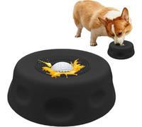 Dog Lick Bowl with Ball, Anti Swallowing Food Bowl for Liquid Treats, Interactive Slow Feed Toy for Indoor Outdoor Travel and Living Room (Black)