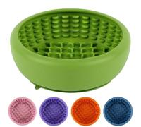 Dog Lick Bowl, ZOURYNUA Non-Slip Slow Feeder Dog Bowls, Enrichment Licking Mat for Distraction, Anxiety Relief Treat Dispenser Freezer, BPA Free Silicone & Dishwasher Safe (Green, Small)