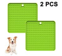 Dog Lick Mat,2 Pack Lick Pad,Pet Slow Feeders,Silicone Puppy Treat Mat-Green