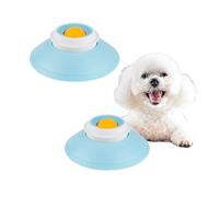 Dog Lick Mat 2-Pack Slow Feeder Suction Cup Rotating Ball Boredom Relief Anxiety Calming Bowl for Wet Food Yogurt Peanut Butter(2pcs Yellow)