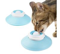 Dog Lick Mat 2-Pack Slow Feeder Suction Cup Rotating Ball Boredom Relief Anxiety Calming Bowl for Wet Food Yogurt Peanut Butter(2pcs White)