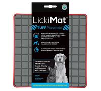 LickiMat Tuff, Heavy-Duty Playdate, Dog Slow Feeder Lick Mat, Boredom Anxiety Reducer; Perfect for Food, Treats, Yogurt, or Peanut Butter, Fun Alternative to a Slow Feed Dog Bowl, Red