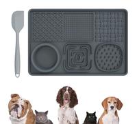 Dog Lick Pad, Silicone Pet Boredom Training Aids, Slow Feeder Treat Dispenser with Suction Cup, Non-Slip Enrichment Mat for Small, Medium, and Large Breeds, 12x8x1.65 inches