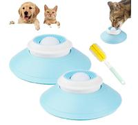 Dog Lick Sphere - 2026 Upgraded Licksphere Dog, Non Slip Slow Feeder Dogs Bowl to Keep Dogs Entertained and Happy, Healthy Diet Food Container for All Dogs Cats (2 * Blue with White Ball)