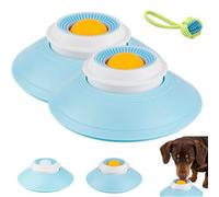 Dog Lick Sphere, Anti-Slip Slow Feeder Bowl with Suction Base, Liquid Lick Ball Bowl, Cleanses The Tongue Coating ＆ Slows Down Eating for Small Medium Large Dogs & Cats (2pcs-Yellow)